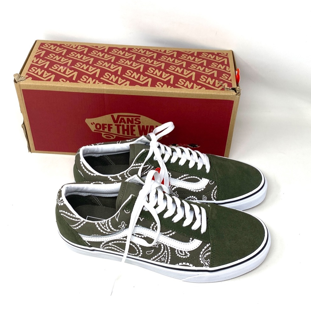 VANS Old Skool Low Top Green Men’s Suede Canvas Skate Sneakers Size VN0A5KRFB0F - Picture 3 of 11